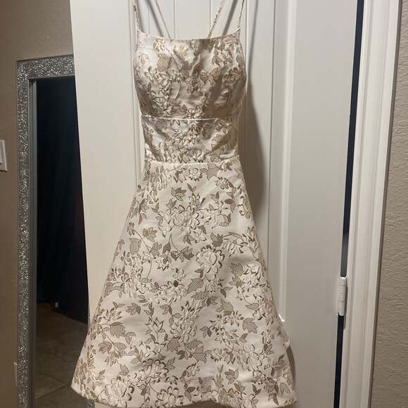 B Darlin Juniors' Lace-Up A-Line Dress - Picture 3 of 6